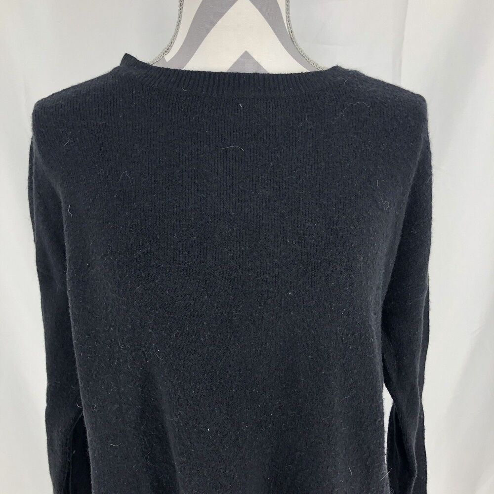 HALOGEN Black Long Sleeve Bow Back Tunic Sweater HA376324MI Medium